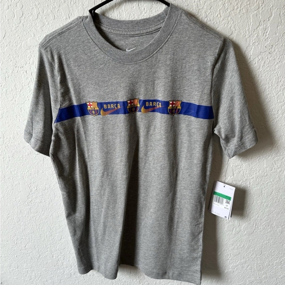 Youth XL Barcelona NIKE Barca Repeat Heather Gray T-Shirt NWT